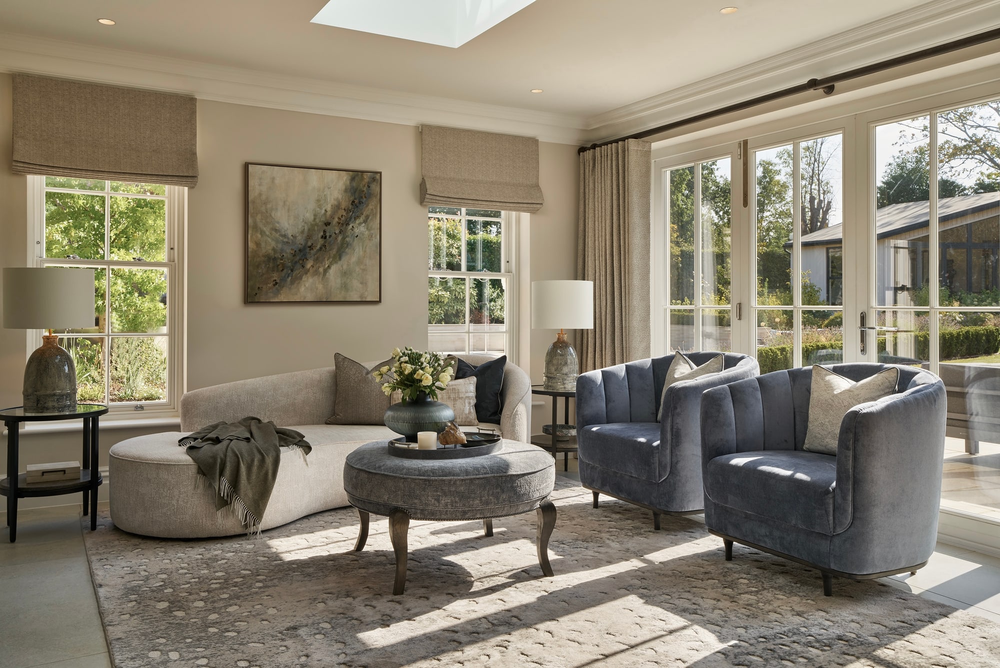 Warmly lit residential interior detail