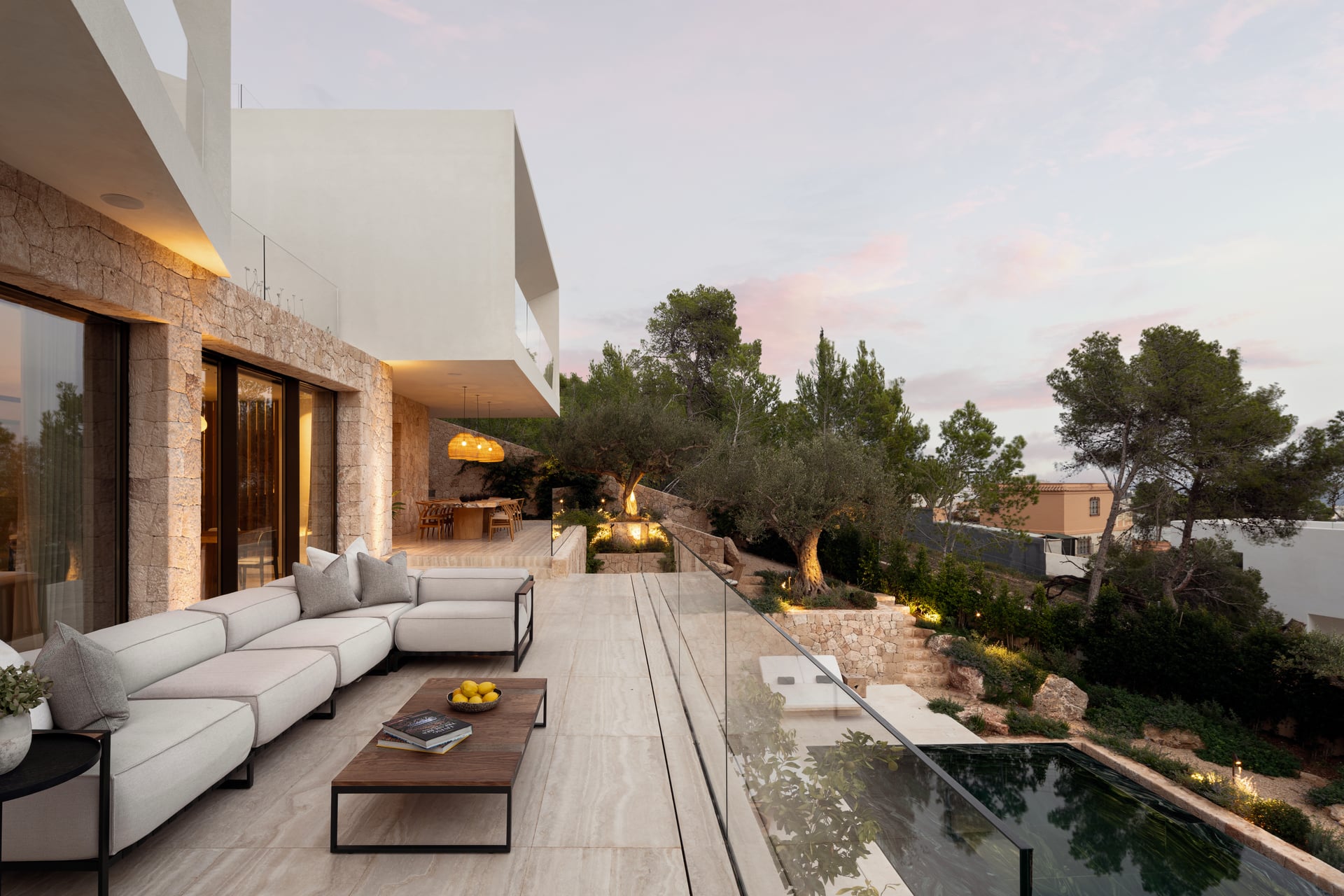 Terrace designed for evenings in Ibiza
