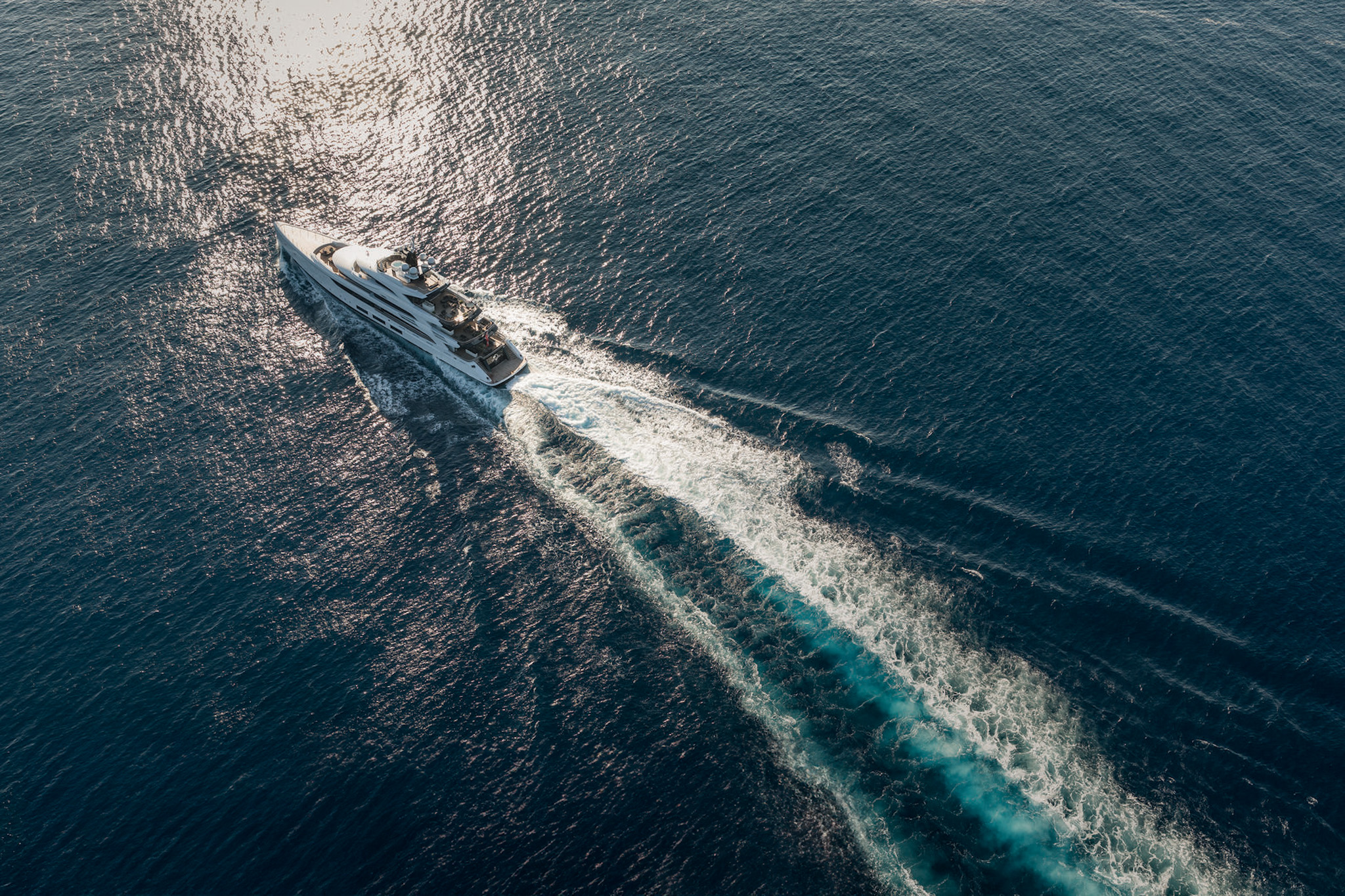 MY Triumph cruising through open water